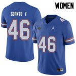 Women's Florida Gators #46 Harry Gornto V NCAA Jordan Brand Royal Authentic Stitched College Football Jersey IRN8262YM